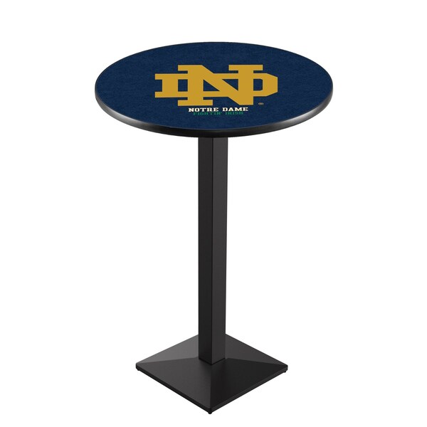 42" Blk Wrinkle Notre Dame (ND) Pub Table, 36" dia. Top